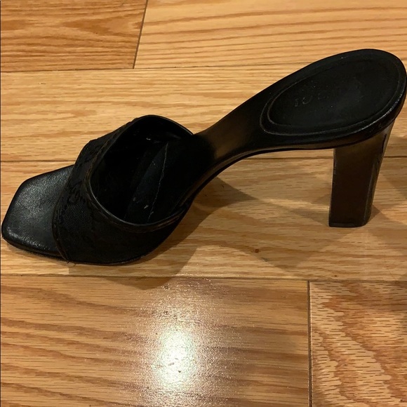 Gucci Original GG High Heel Slides in Nero (Black) - Picture 3 of 6